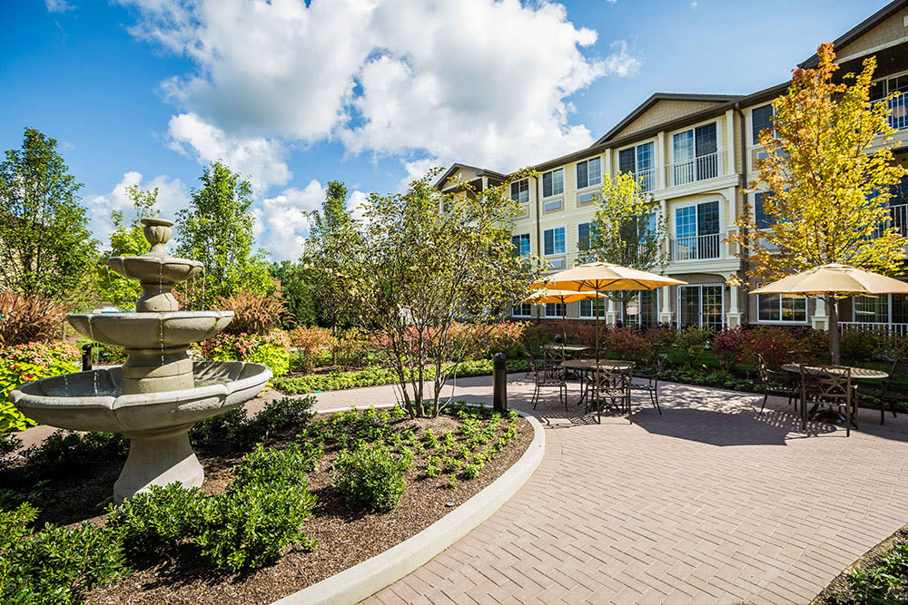 Westbrook Senior Living outdoor common area