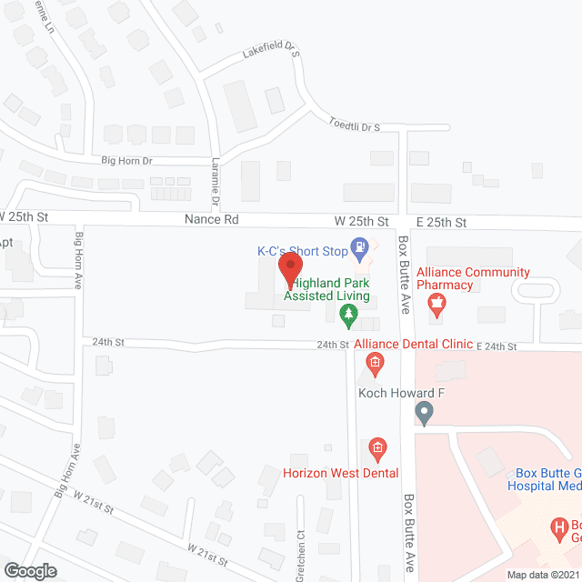 Highland Park Assisted Living in google map