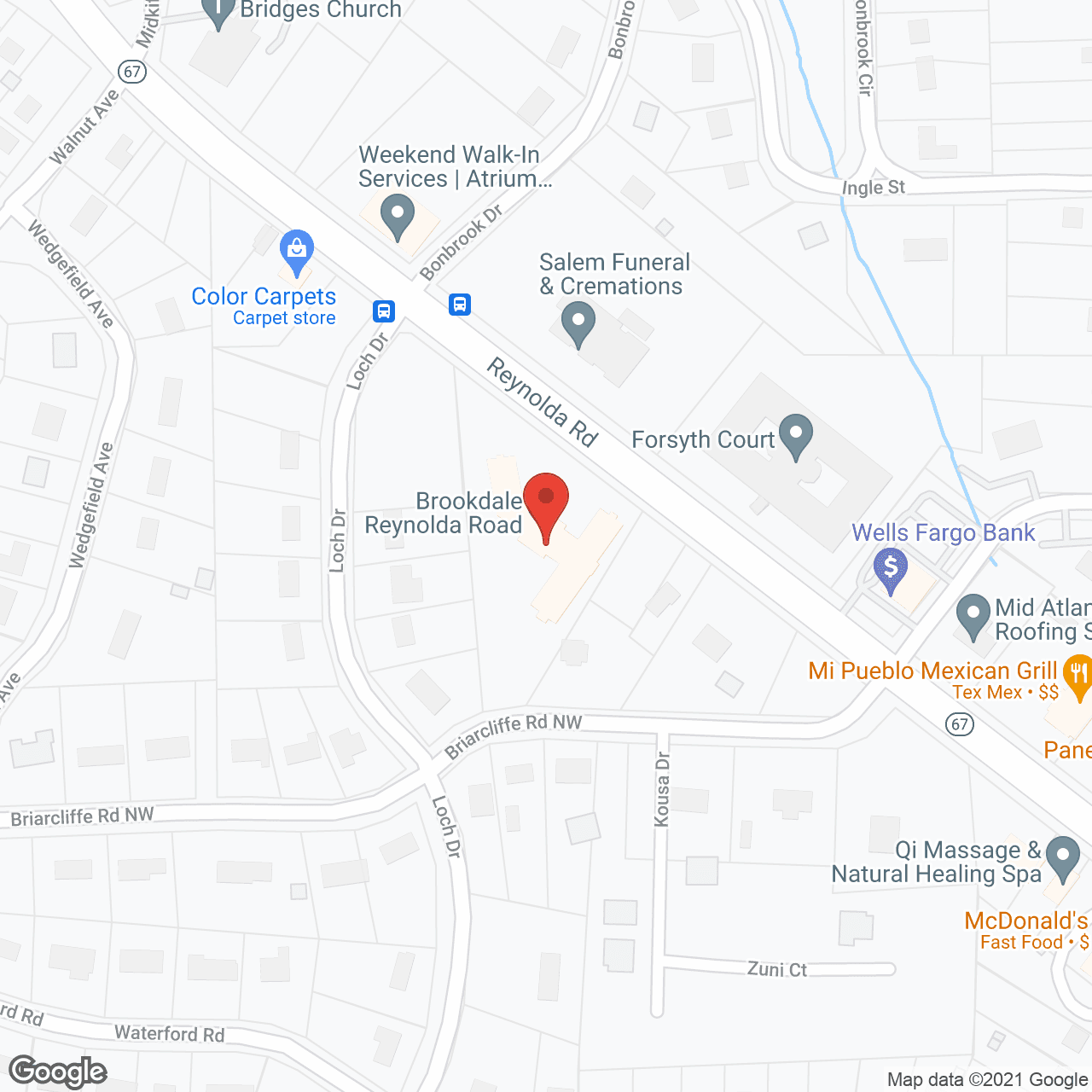 Brookdale Reynolda Road in google map