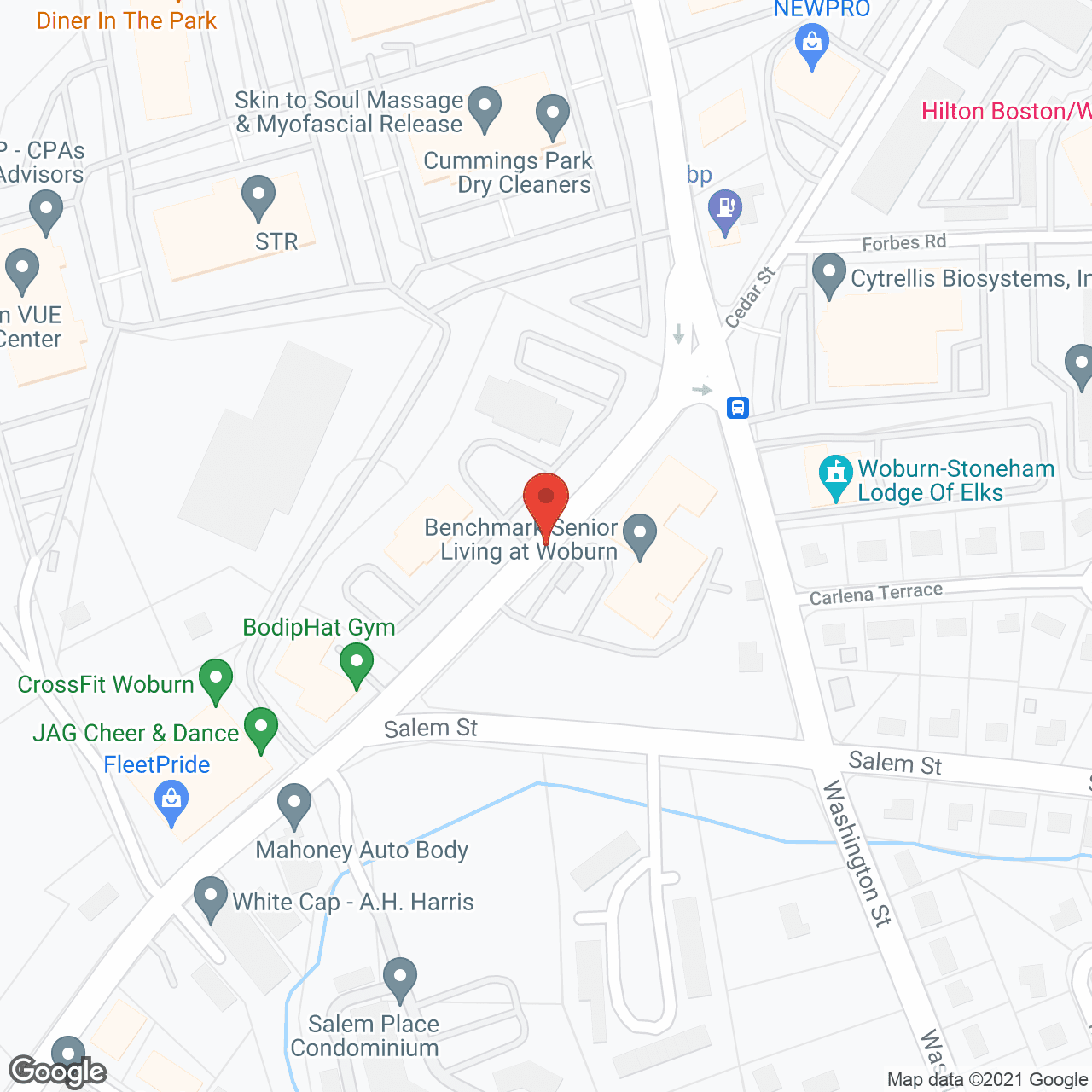 Benchmark Senior Living at Woburn in google map