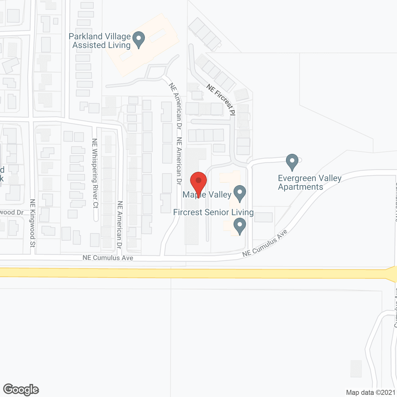 Fircrest Senior Living in google map