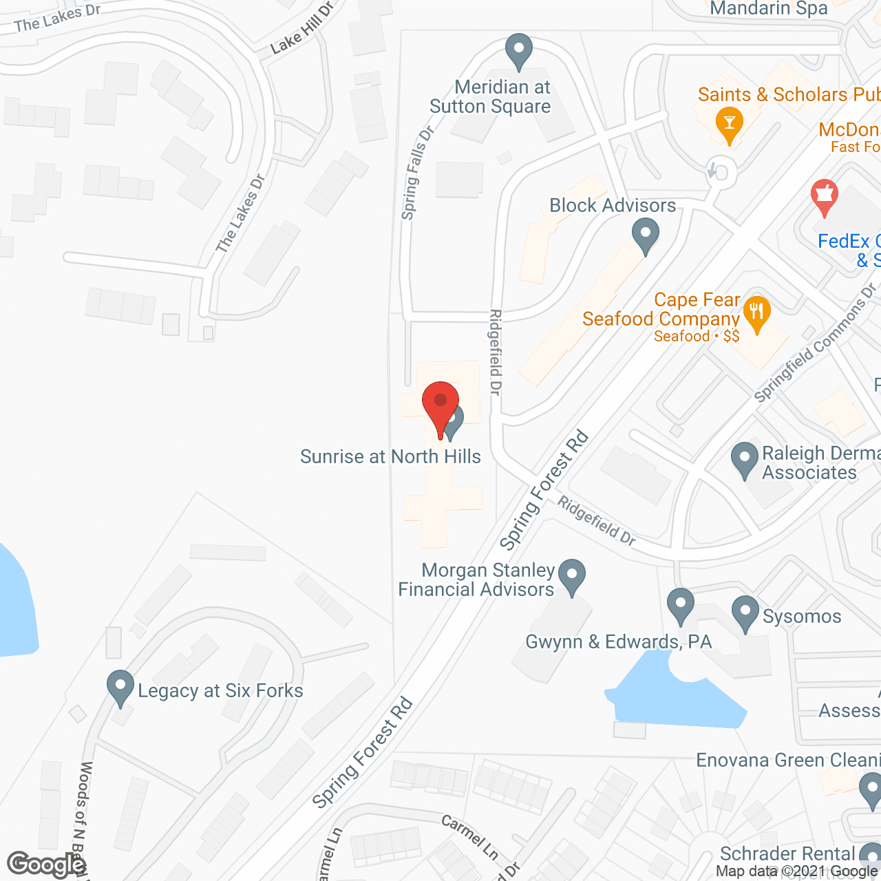 Sunrise of North Hills in google map