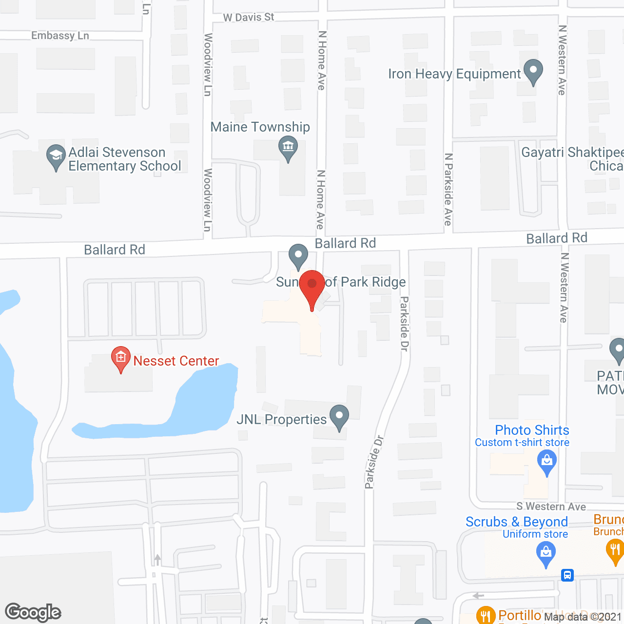 Sunrise of Park Ridge in google map