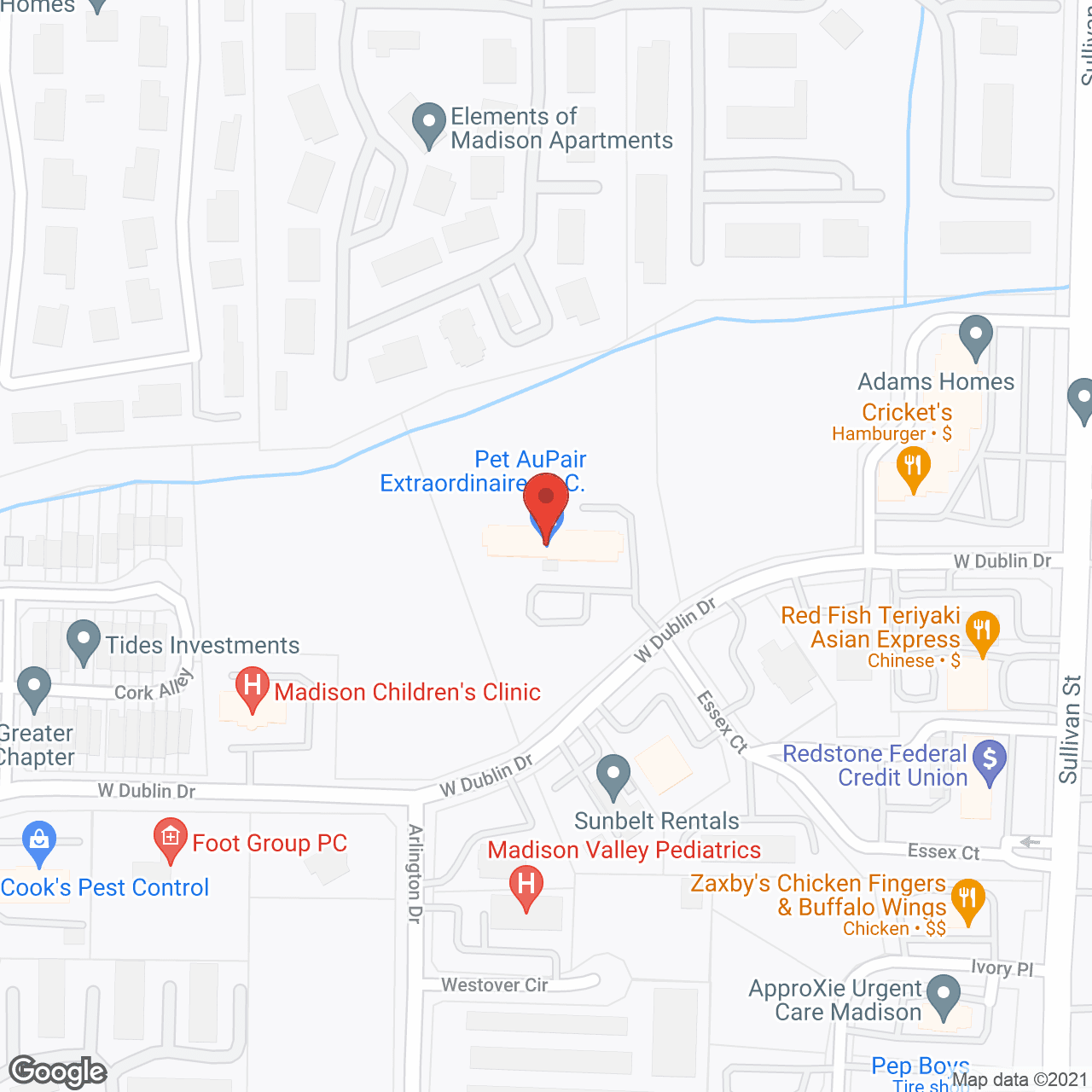 Dublin Village Apartments in google map