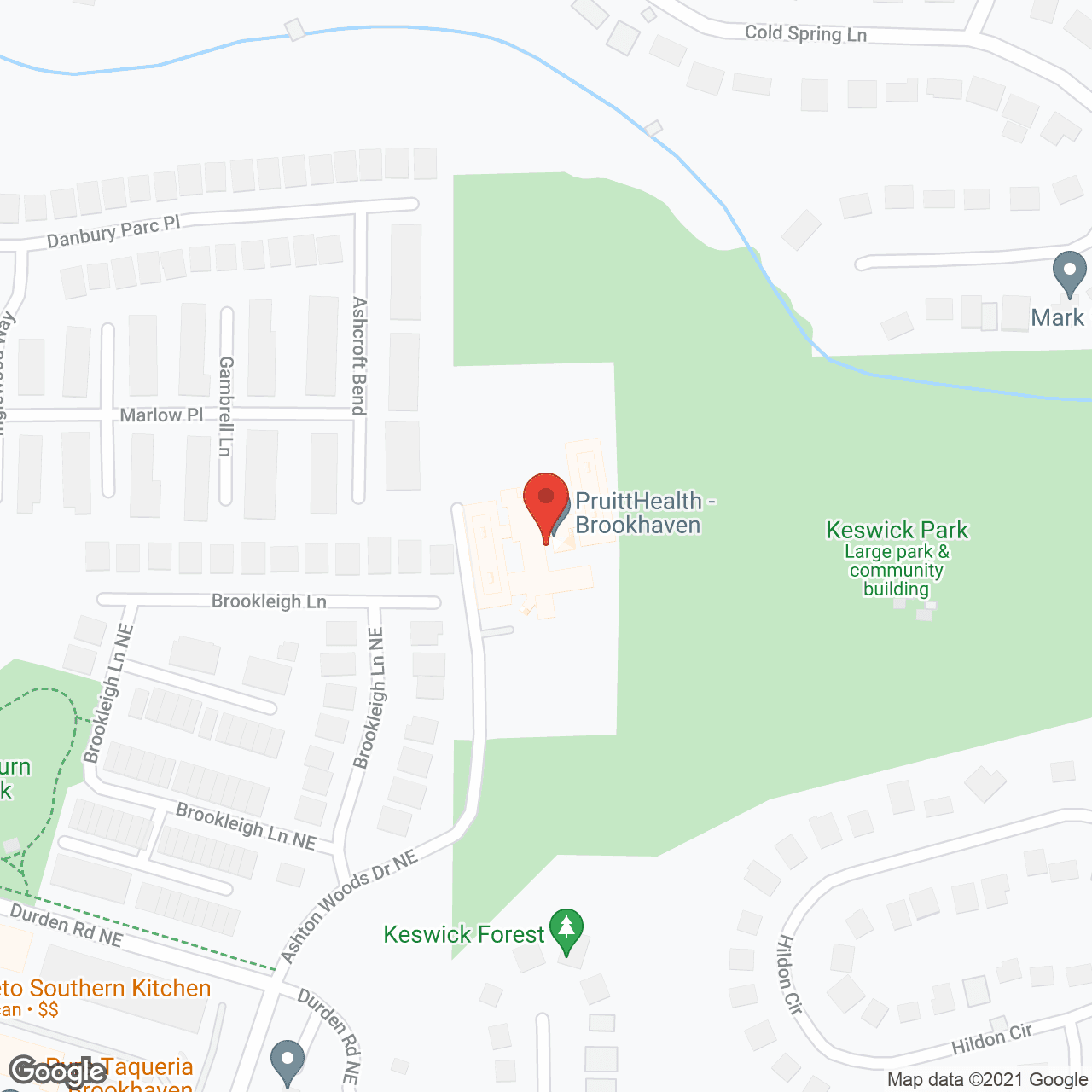 Pruitt Health Brookhaven in google map