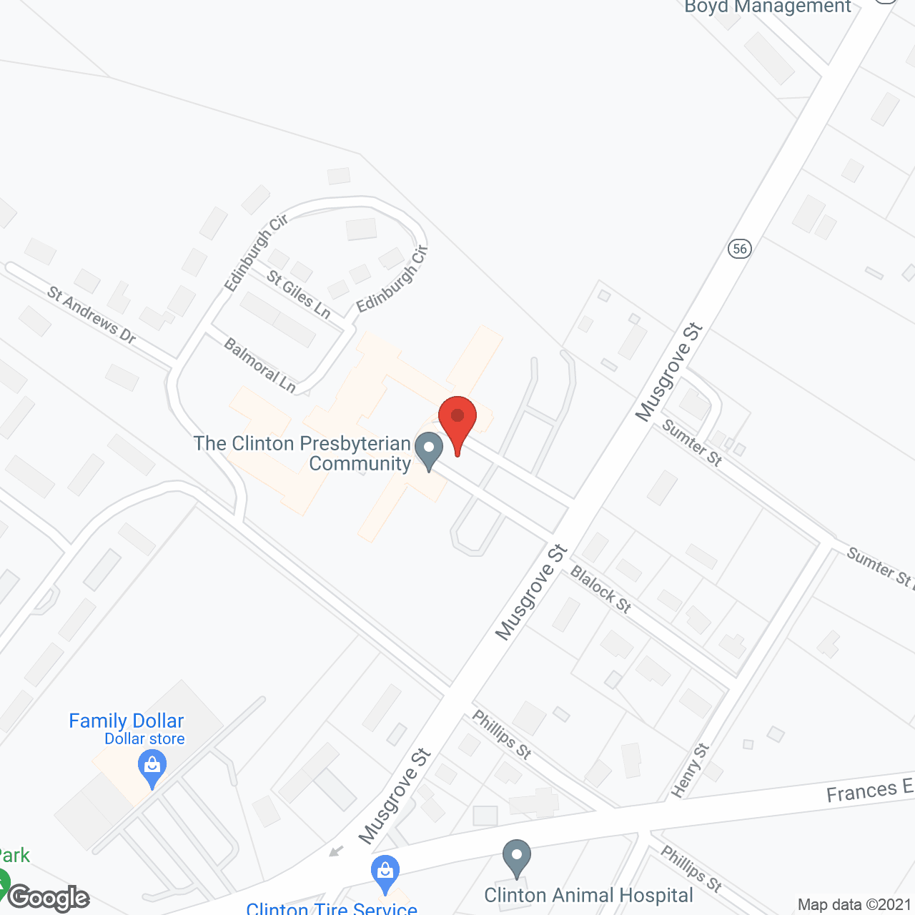 Clinton Presbyterian Community, a Continuing Care Retirement Community in google map