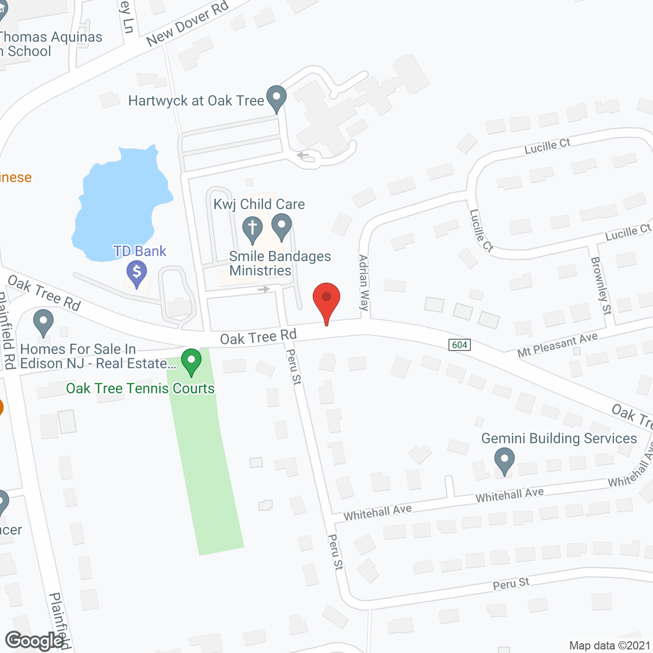 JFK Hartwyck at Oak Tree in google map